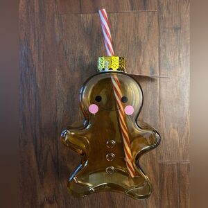 🌲 Aldi Glass Gingerbread Man Sipper | Viral Holiday Cup | 9.13 fl oz